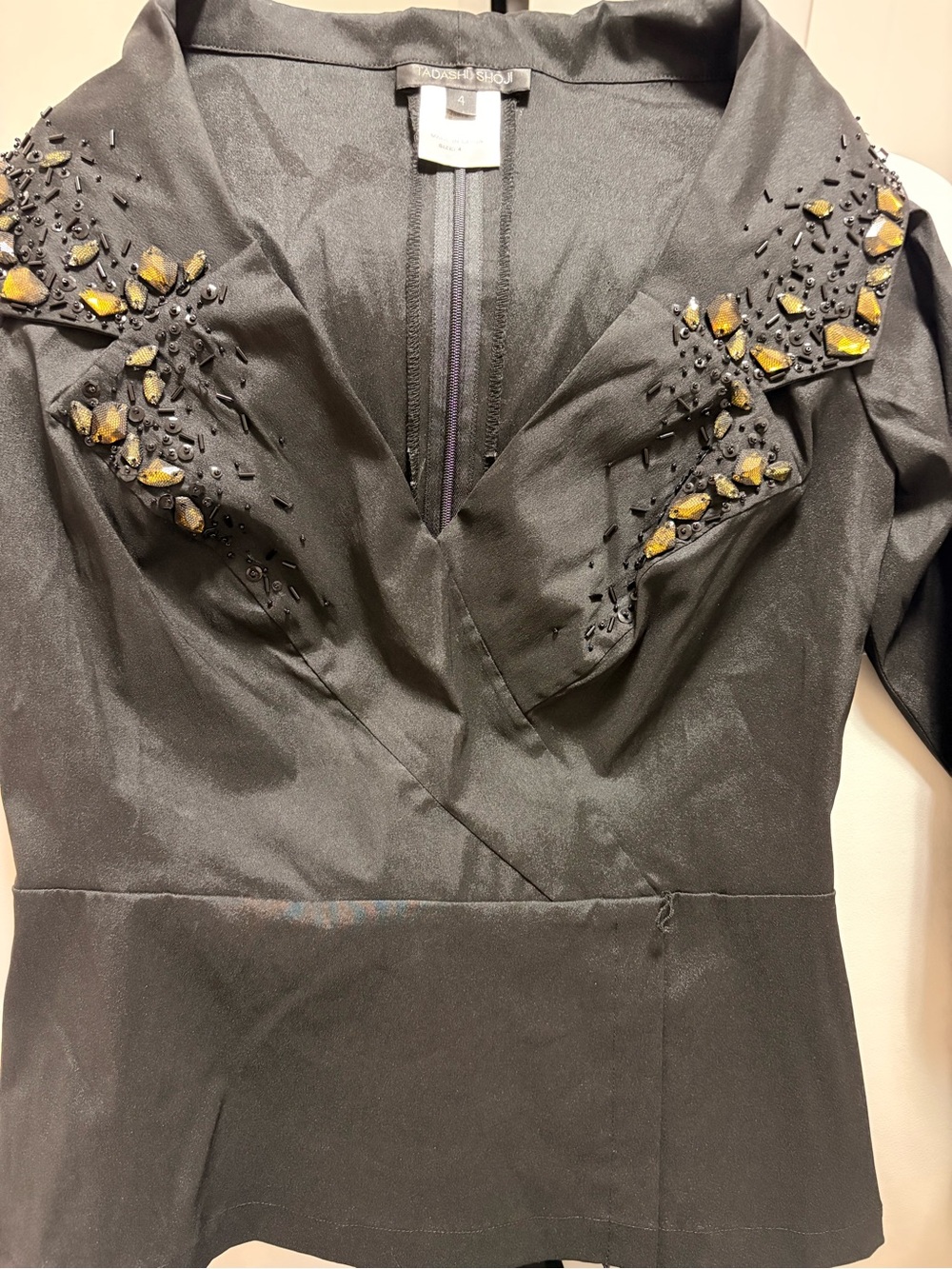 Tadashi Shoji Black Dress with Zip Detail